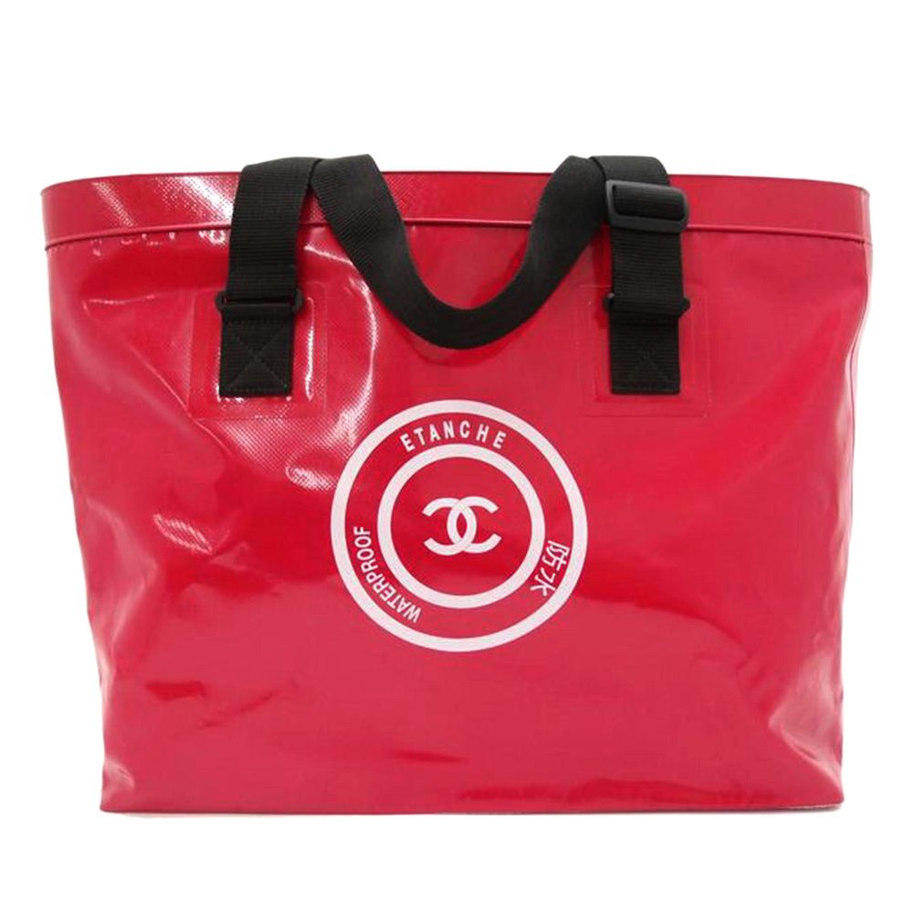 Chanel Vinyl Tote Bag Red